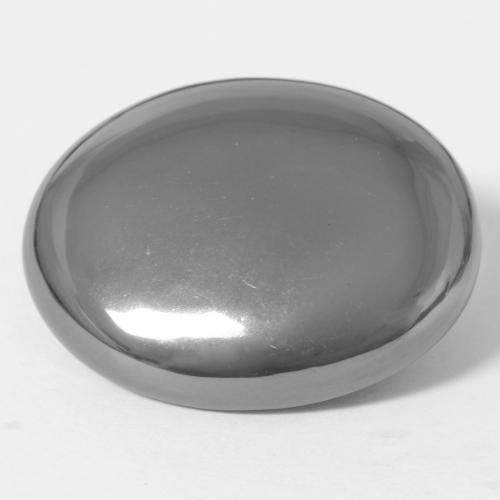 Hematita gris natural de 30,00 ct, corte óvalo, opaco