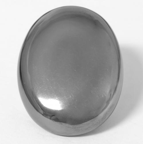 Hematita gris natural de 39,16 ct, corte óvalo, opaco