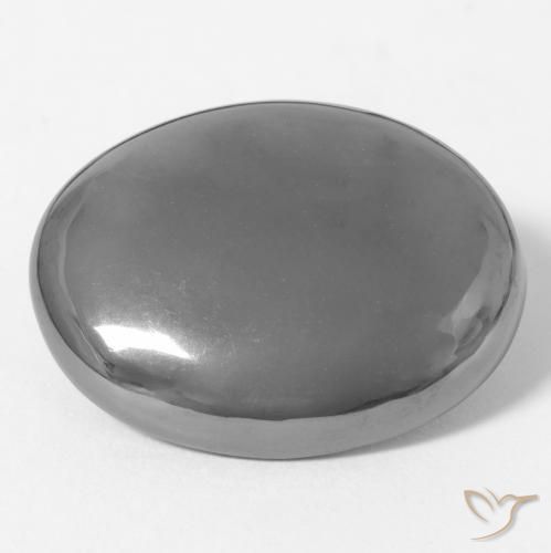Hematites Gris medio natural de 35.42 ct, Ovalada, Opaco