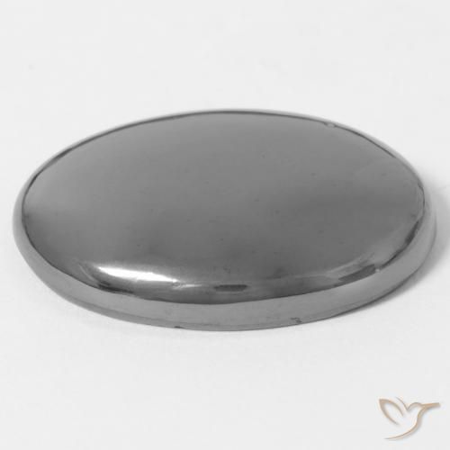 Hematites Gris medio natural de 35.42 ct, Ovalada, Opaco