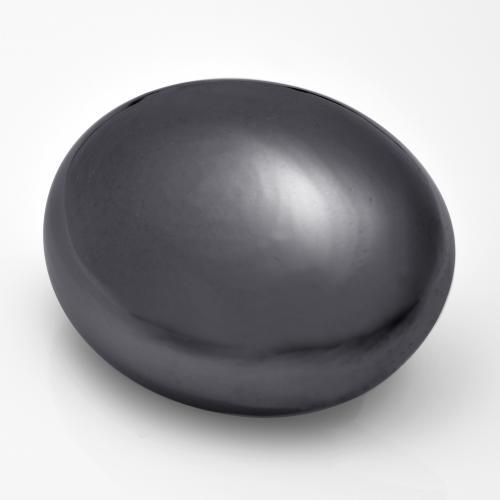 Hematita gris natural de 38,89 ct, corte óvalo, opaco