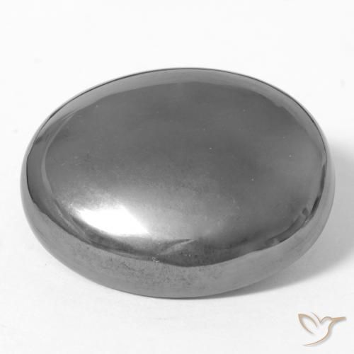Hematites Gris plateado natural de 41.66 ct, Ovalada, Opaco