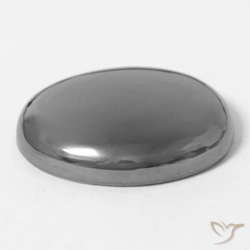 Hematites Gris plateado natural de 41.66 ct, Ovalada, Opaco