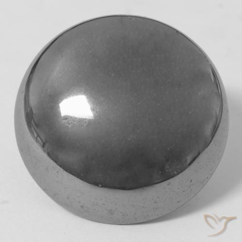 38.34ct Natural Gris plateado Hematites, Redondo, Opaco