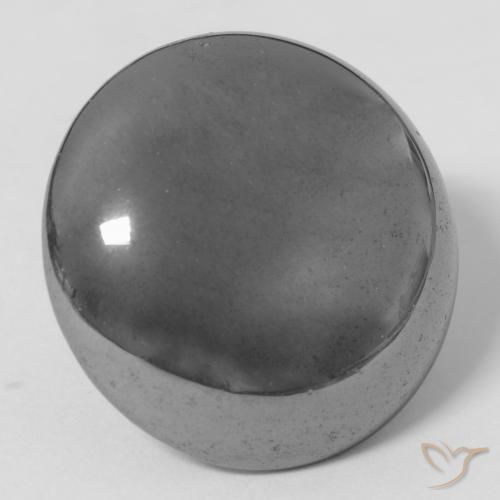 Hematites Gris plateado natural de 38.34 ct, Redondo, Opaco