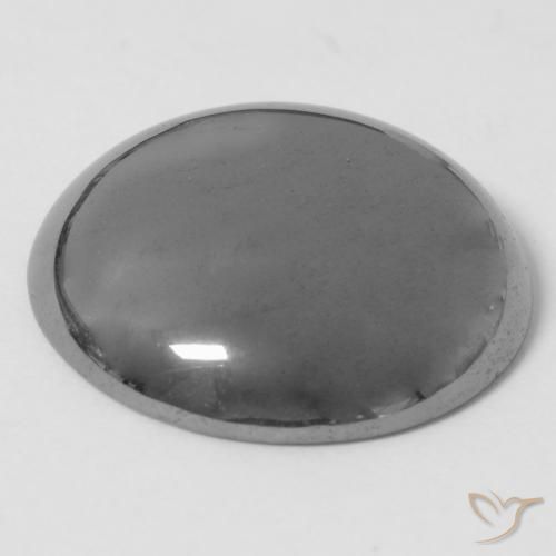Hematites Gris plateado natural de 38.34 ct, Redondo, Opaco