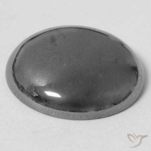 Hematites Gris medio natural de 32.21 ct, Redondo, Opaco