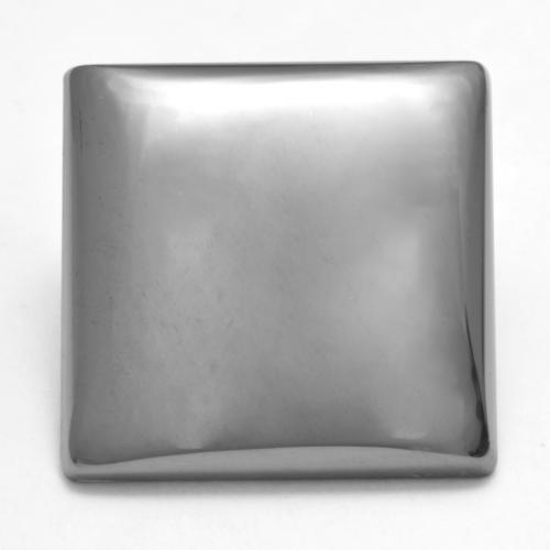 Hematita gris natural de 26,45 ct, cuadrado, opaco