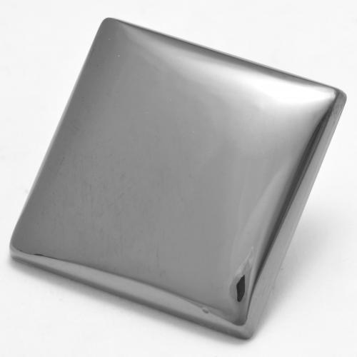 Hematita gris natural de 26,45 ct, cuadrado, opaco