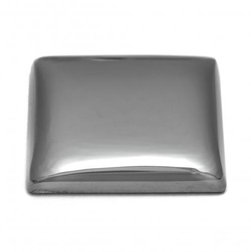 Hematita gris natural de 26,45 ct, cuadrado, opaco