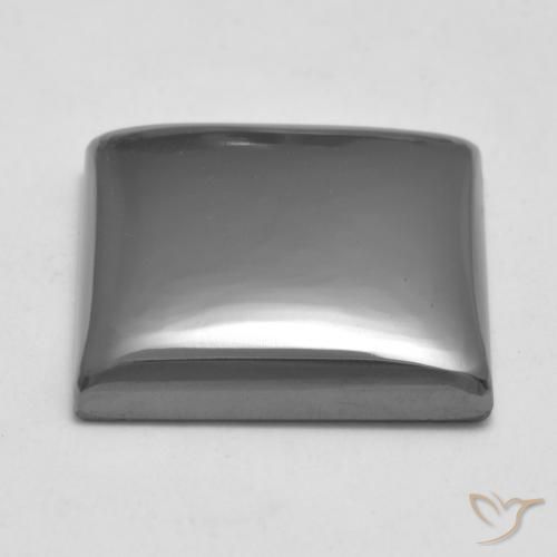Hematites Gris plateado natural de 19.91 ct, Cuadrado, Opaco