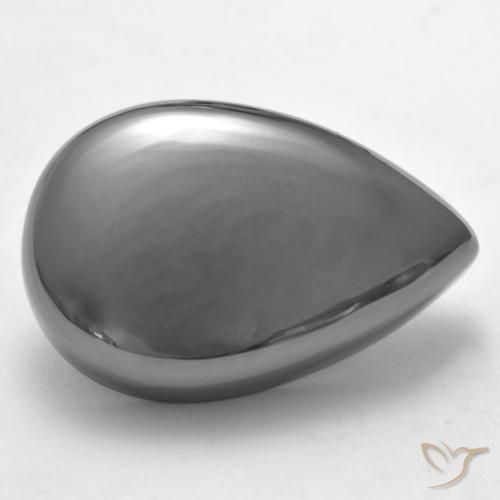 Hematites Gris medio natural de 35.96 ct, En forma de pera, Opaco