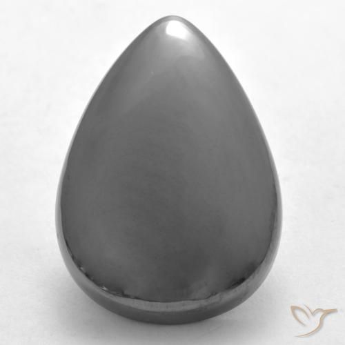 30.61ct Natural Gris plateado Hematites, En forma de pera, Opaco
