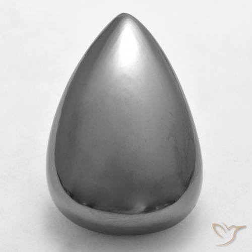 34.68ct Natural Gris plateado Hematites, En forma de pera, Opaco
