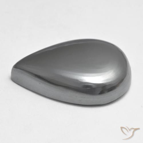 Hematites Gris medio natural de 33.79 ct, En forma de pera, Opaco
