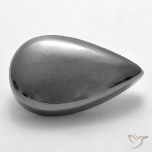 Hematites Gris medio natural de 29.52 ct, En forma de pera, Opaco