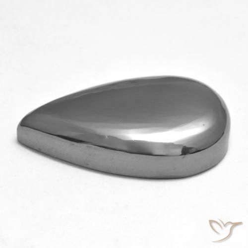 Hematites Gris medio natural de 29.52 ct, En forma de pera, Opaco