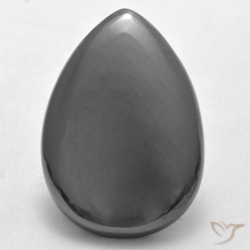 26.26ct Natural Gris plateado Hematites, En forma de pera, Opaco
