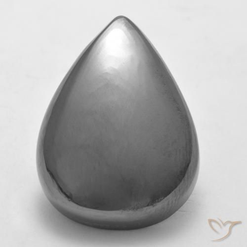 34.04ct Natural Gris plateado Hematites, En forma de pera, Opaco