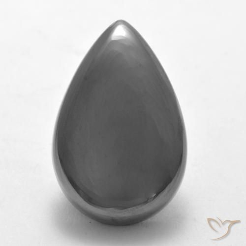 19.33ct Natural Gris plateado Hematites, En forma de pera, Opaco