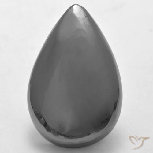 27.12ct Natural Gris plateado Hematites, En forma de pera, Opaco