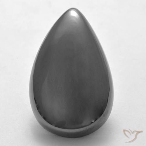 Hematites Gris medio natural de 28.17 ct, En forma de pera, Opaco