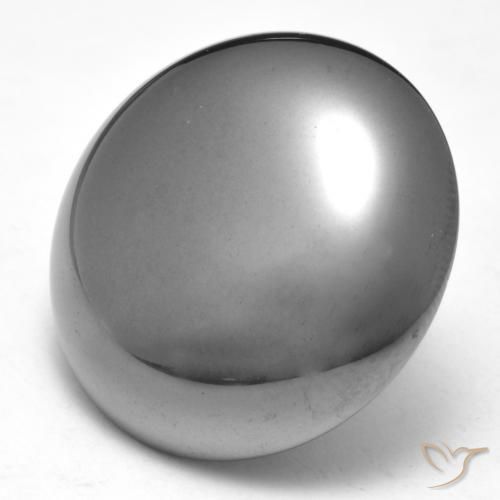 Hematites Gris plateado natural de 39.70 ct, Corte Redondo, Opaco