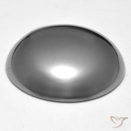 Hematites Gris plateado natural de 39.70 ct, Corte Redondo, Opaco