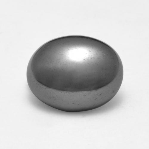 Hematites Gris plateado natural de 3.87 ct, Corte Óvalo, Opaco