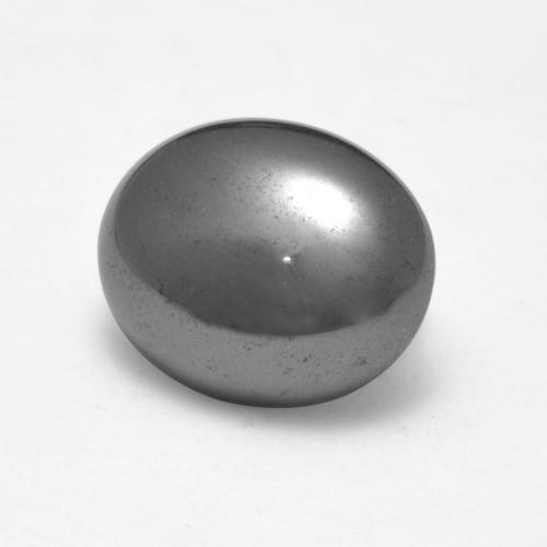 Hematites Gris plateado natural de 3.87 ct, Corte Óvalo, Opaco