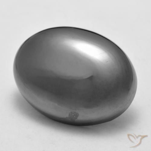 Hematites Gris plateado natural de 40.76 ct, Corte Óvalo, Opaco
