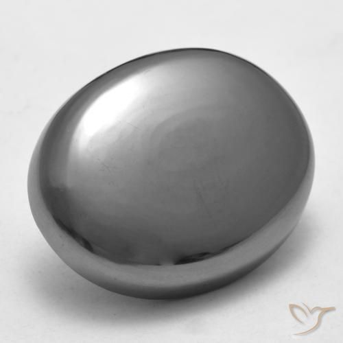 Hematites Gris medio natural de 33.23 ct, Ovalada, Opaco