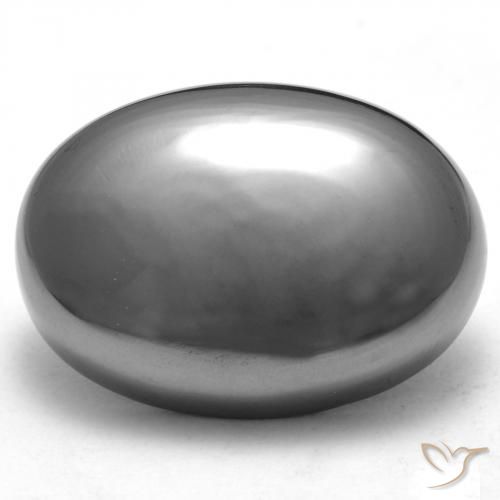 29.63ct Natural Gris plateado Hematites, Ovalada, Opaco