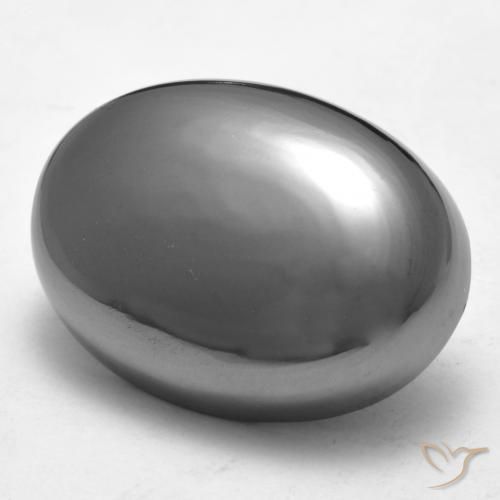 Hematites Gris plateado natural de 29.63 ct, Ovalada, Opaco