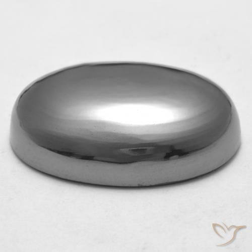 Hematites Gris plateado natural de 29.63 ct, Ovalada, Opaco