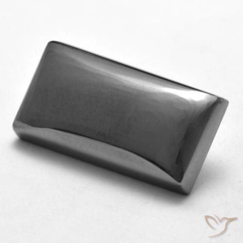 Hematites Gris plateado natural de 21.11 ct, Corte Baguette, Opaco