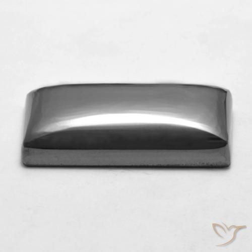 Hematites Gris plateado natural de 21.11 ct, Corte Baguette, Opaco