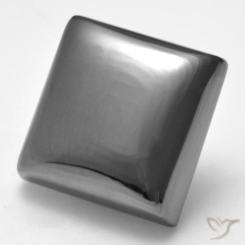 Hematites Gris medio natural de 29.60 ct, Cuadrado, Opaco