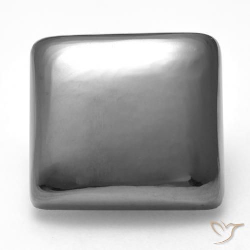 24.67ct Natural Gris plateado Hematites, Cuadrado, Opaco