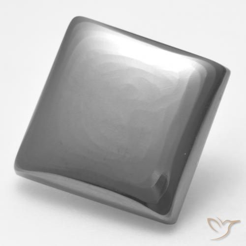 Hematites Gris plateado natural de 18.53 ct, Cuadrado, Opaco