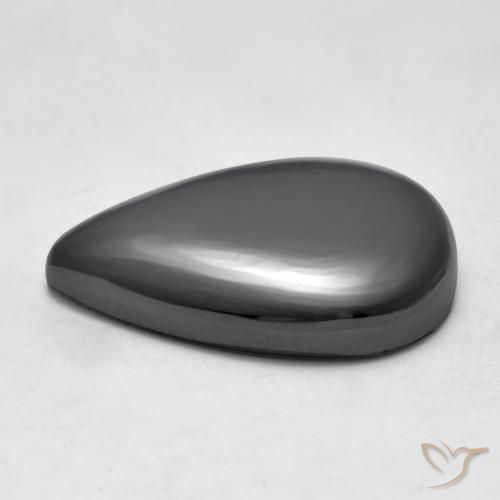 Hematites Verde medio natural de 26.62 ct, En forma de pera, Opaco