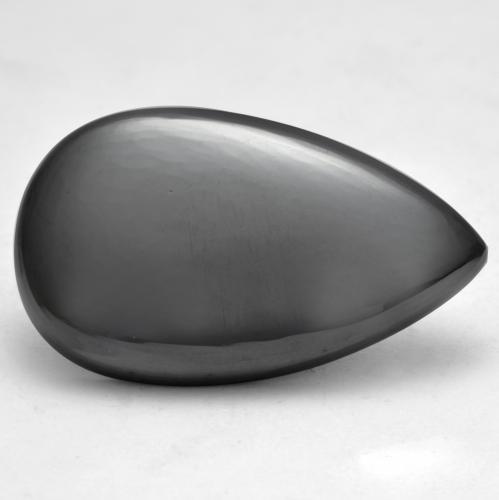 Hematita gris natural de 41,46 ct, en forma de pera, opaco