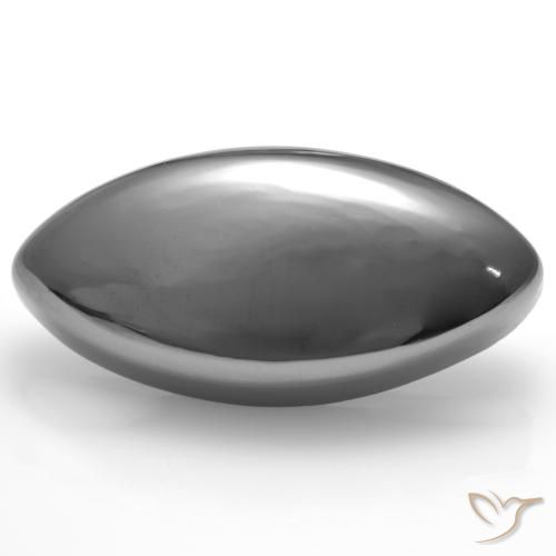 Hematita gris natural de 25,87 ct, marquesa, opaco