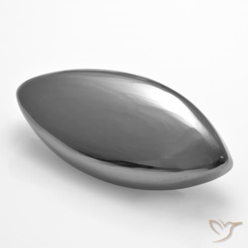 Hematites Gris plateado natural de 26.80 ct, Marquesa, Opaco