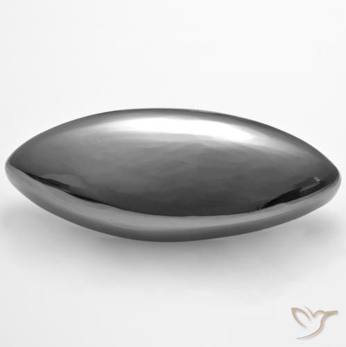 Hematites Gris plateado natural de 28.67 ct, Marquesa, Opaco