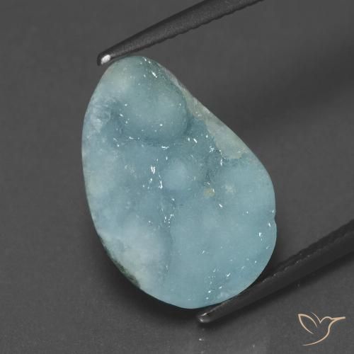 6.03ct Natural Verde azulado claro Hemimorfita Druzy, Elegante, Opaco