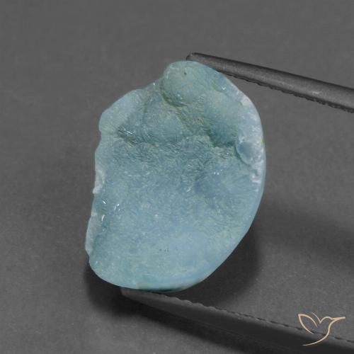 6.13ct Natural Verde azulado claro Hemimorfita Druzy, Elegante, Opaco