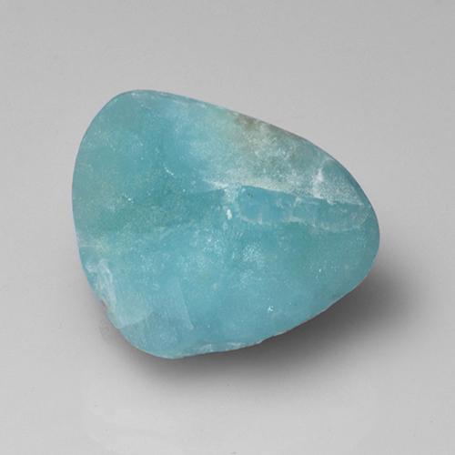 Drusa de hemimorfita azul natural de 8,65 ct, forma elegante, opaco