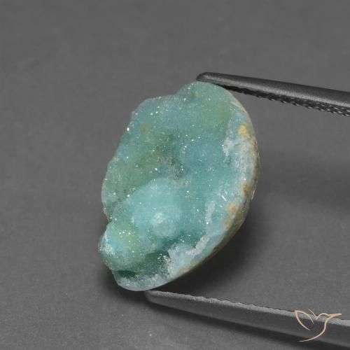 5.40ct Natural Verde azulado Hemimorfita Druzy, Elegante, Opaco