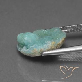 Hemimorfita Druzy Verde azulado natural de 5.40 ct, Elegante, Opaco
